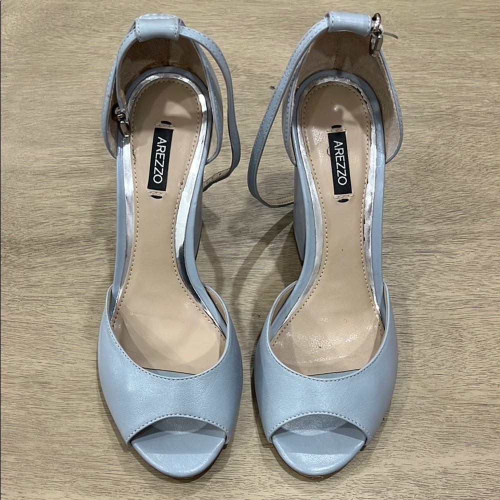 Women's Light Blue Peep Toe Heels